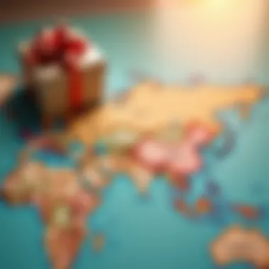 Geographical Variability in Gift Amounts Map highlighting geographical differences in wedding gift practices