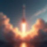 A futuristic rocket launch representing SpaceX's innovative impact on the aerospace sector.