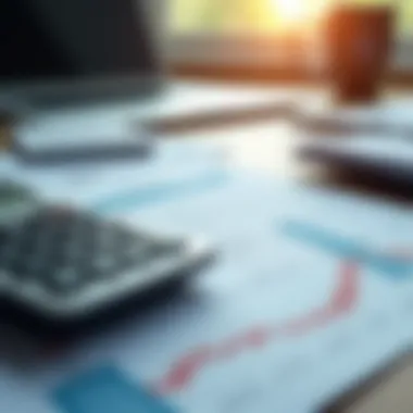 A calculator and financial documents on a desk