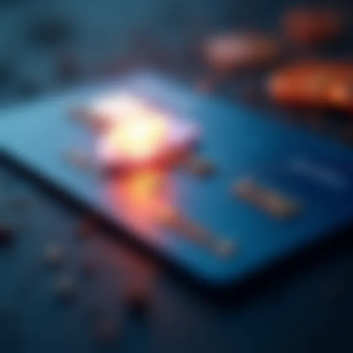 A close-up of a credit card with a shield overlay symbolizing protection